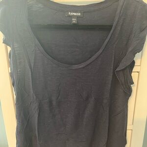 Express Gray Relaxed Short Sleeve T-Shirt